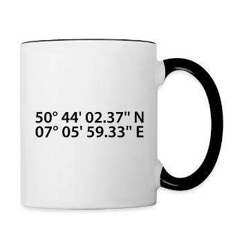 Coordonnées de Bonn - Mug contrasté - blanc/noir - Droite