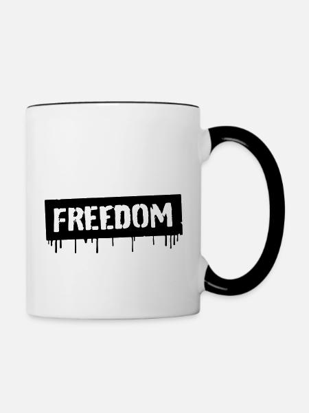 Freedom - Tasse zweifarbig - Weiß/Schwarz