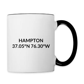 Coordonnées Hampton, Virginie, États-Unis - Mug contrasté - blanc/noir - Droite