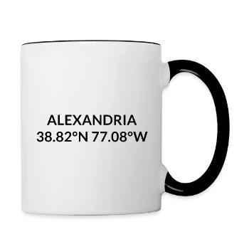 Alexandria, Virginie, États-Unis Coordonnées - Mug contrasté - blanc/noir - Droite