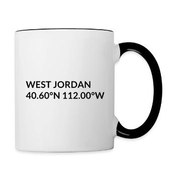 Coordonnées West Jordan, Utah, États-Unis - Mug contrasté - blanc/noir - Droite