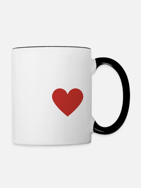 Buchstabe k Rotes Herz - Tasse zweifarbig - Weiß/Schwarz