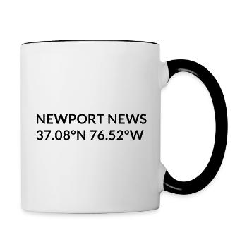 Newport News, Virginie, États-Unis, Coordonnées - Mug contrasté - blanc/noir - Droite