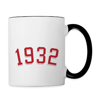 Sport Jahrgang 1932 - Tasse zweifarbig - Weiß/Schwarz - Rechts