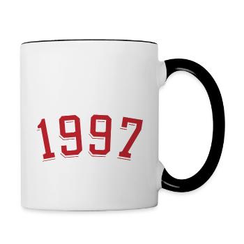 Year of birth sport 1997 - Contrasting Mug - white/black - Right