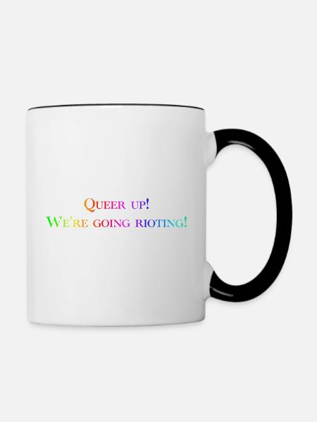Queer Up - Tasse zweifarbig - Weiß/Schwarz