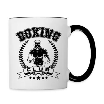 boxing club - Tasse zweifarbig - Weiß/Schwarz - Rechts