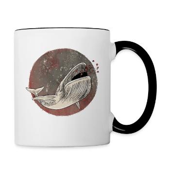 Flying Whale - Tasse zweifarbig - Weiß/Schwarz - Rechts
