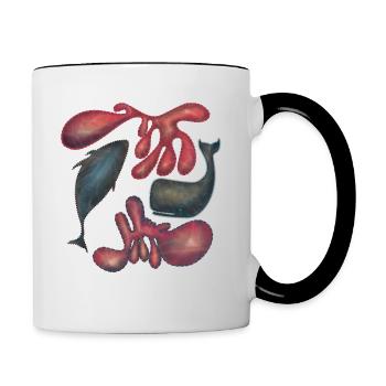 SEALIFE // BUNTE UNTERWASSERWELT - Tasse zweifarbig - Weiß/Schwarz - Rechts