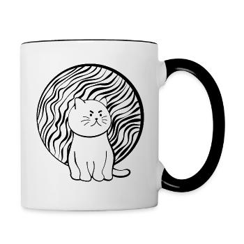 Happy Cat - Contrasting Mug - white/black - Right