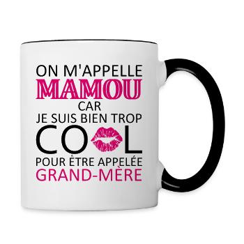 on m'appelle mamou - Mug contrasté - blanc/noir - Droite