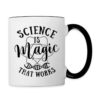 La science est magique - Mug contrasté - blanc/noir - Droite