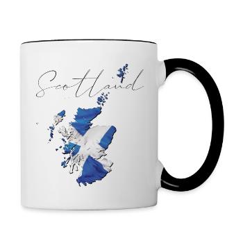 Drapeau de l’Écosse en Écosse Carte EN - Mug contrasté - blanc/noir - Droite