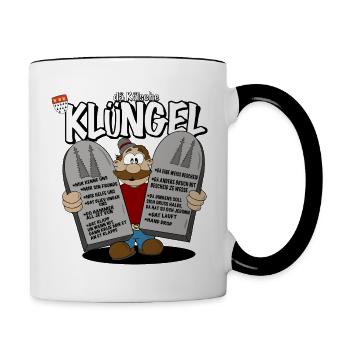 Kölsche Klüngel Kölner Grundgesetz Köln Karneval - Tasse zweifarbig - Weiß/Schwarz - Rechts