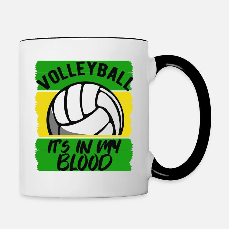 Volley-ball - Mug contrasté - blanc/noir