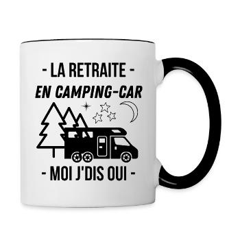 Humour Cadeau Retraite Camping car - Mug contrasté - blanc/noir - Droite