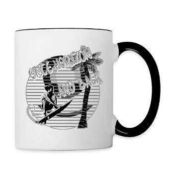 Surfer Palm Trees Beach noir/blanc - Mug contrasté - blanc/noir - Droite