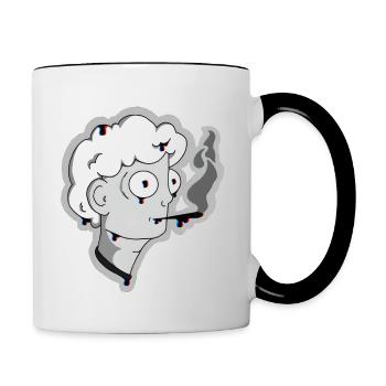 3D Smoker - Mug contrasté - blanc/noir - Droite
