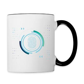 identity security safe nerd pixel pc tech science - Contrasting Mug - white/black - Right