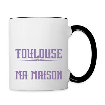 toulouse chez moi cadeau homme femme Toulouse - Mug contrasté - blanc/noir - Droite