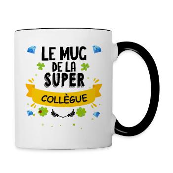 Mug Collègue Citation Humour - Mug contrasté - blanc/noir - Droite
