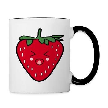 Cadeau de design de fraises d’été Kawaii - Mug contrasté - blanc/noir - Droite