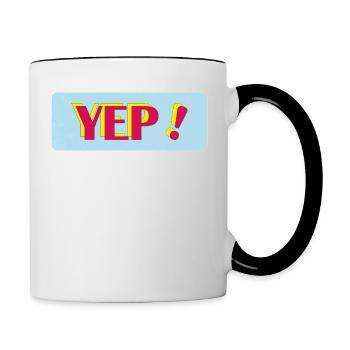 Ja - Tasse zweifarbig - Weiß/Schwarz - Rechts