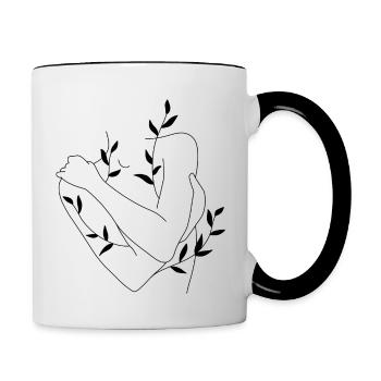 Corps en croissance - Mug contrasté - blanc/noir - Droite