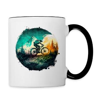 Mountain Bike BMX MTB Bike Street Trial Outdoor - Contrasting Mug - white/black - Right