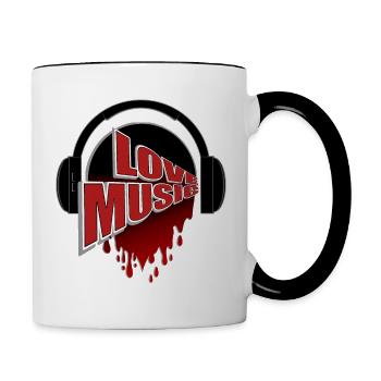 Love Music Headphones Passion - Contrasting Mug - white/black - Right