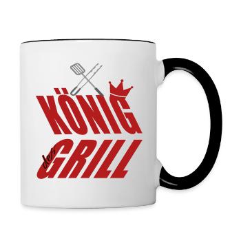 König am Grill Grillbesteck - Tasse zweifarbig - Weiß/Schwarz - Rechts