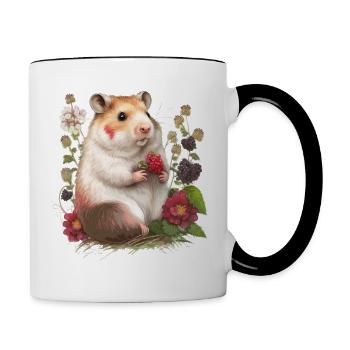 Hamster de charme - Mug contrasté - blanc/noir - Droite