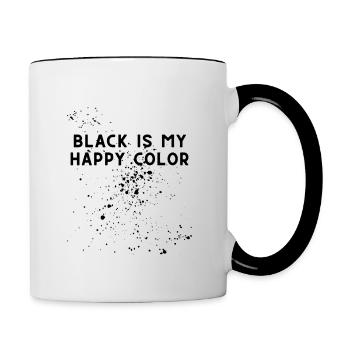 Le noir est ma couleur heureuse - Mug contrasté - blanc/noir - Droite