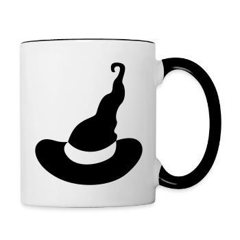 Hexenhut - Tasse zweifarbig - Weiß/Schwarz - Rechts