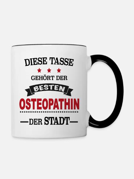 osteopathin tasse - Tasse zweifarbig - Weiß/Schwarz
