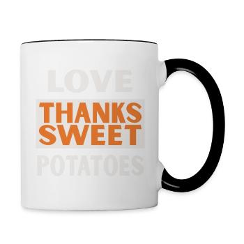 Love Thanks Sweet Potatoes Funny Autumn Fall - Contrasting Mug - white/black - Right