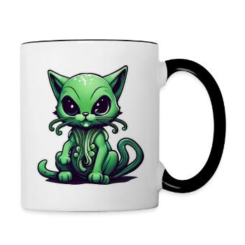 Les chats sont des extraterrestres - Mug contrasté - blanc/noir - Droite