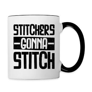 Stitchers va Stitch - Noël et cadeau d’anniversaire - Mug contrasté - blanc/noir - Droite