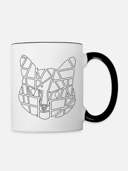 Cat, Cat Lover, Kitty - Contrasting Mug - white/black