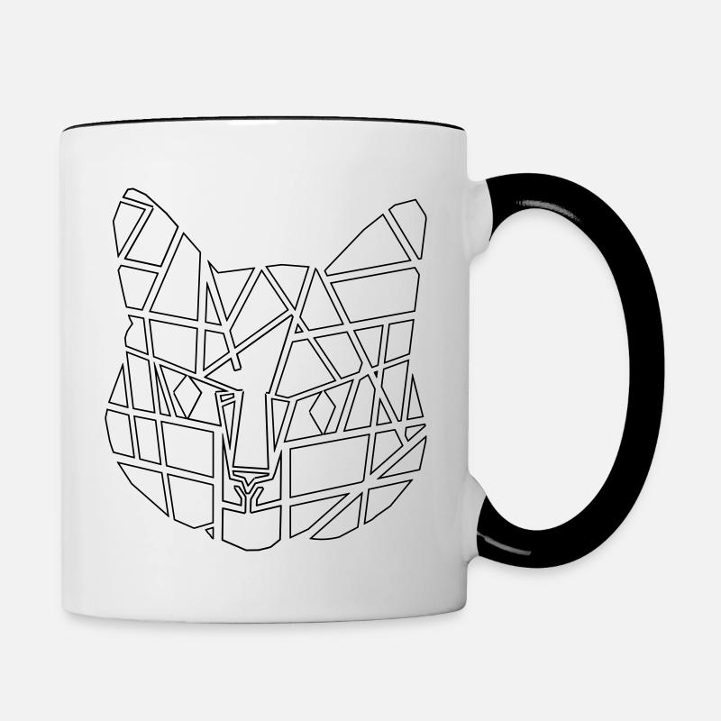 Cat, Cat Lover, Kitty - Contrasting Mug - white/black