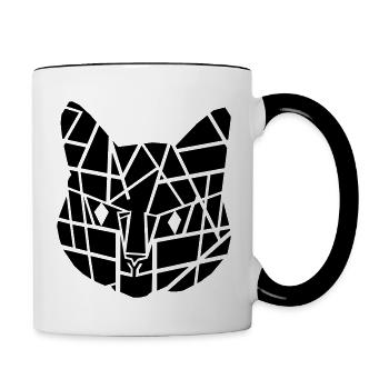 Süsse Mieze Katze - Tasse zweifarbig - Weiß/Schwarz - Rechts