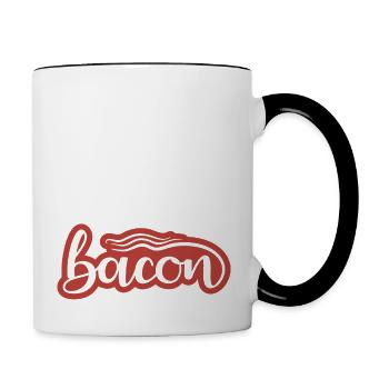 Pssst, ich rieche Speck - Tasse zweifarbig - Weiß/Schwarz - Rechts