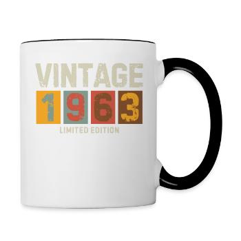 Vintage 1963 Limited Edition birthday gift idea. - Contrasting Mug - white/black - Right