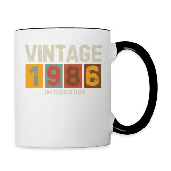 Vintage 1986 Limited Edition Classic original gift - Contrasting Mug - white/black - Right