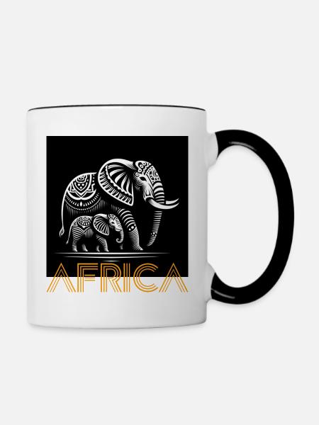 Africa - Tasse zweifarbig - Weiß/Schwarz