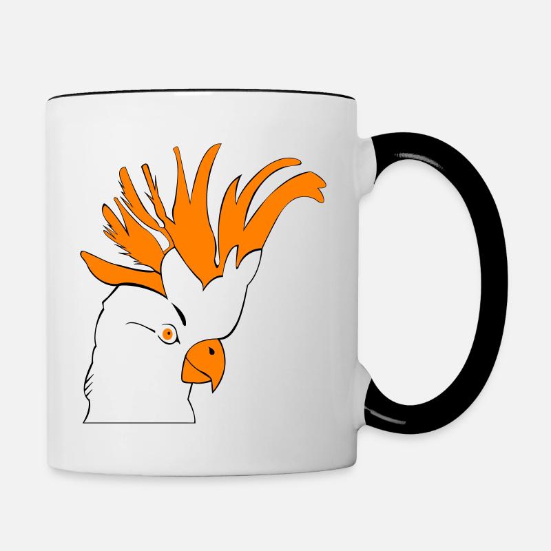 Perroquet cacatoès - Mug contrasté - blanc/noir