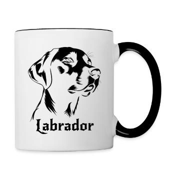 Labrador Retriver Bestseller Dog - Contrasting Mug - white/black - Right