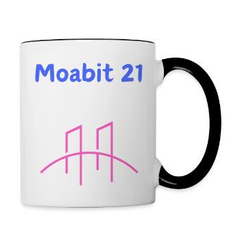 Moabit 21 Brücke, Kiez Liebe - Hood 21- Berlin - Tasse zweifarbig - Weiß/Schwarz - Rechts