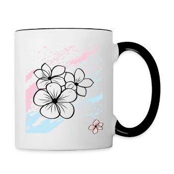 Blüten, Fleurs - Mug contrasté - blanc/noir - Droite