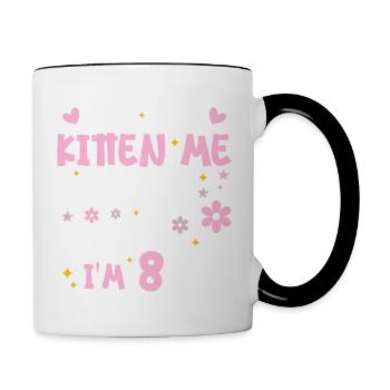I'm 8 years old | 8 Year Anniversary Gift Meow Gift - Contrasting Mug - white/black - Right